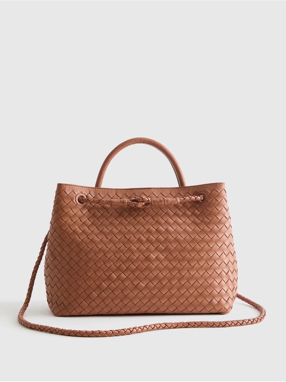 Quince Braided Tote in Dusty Rose Brown - Picture 7 of 9